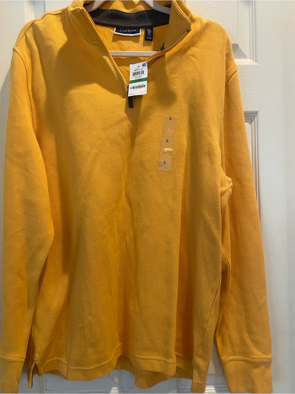 Club Room Men's Mustard Yellow Half-Zip Pullover Sweater